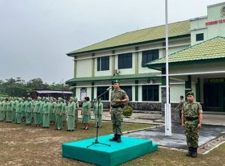 Dandim 1210/Landak Pimpin Korps Raport Kenaikan Pangkat 40 Prajurit Periode 1 Oktober 2026