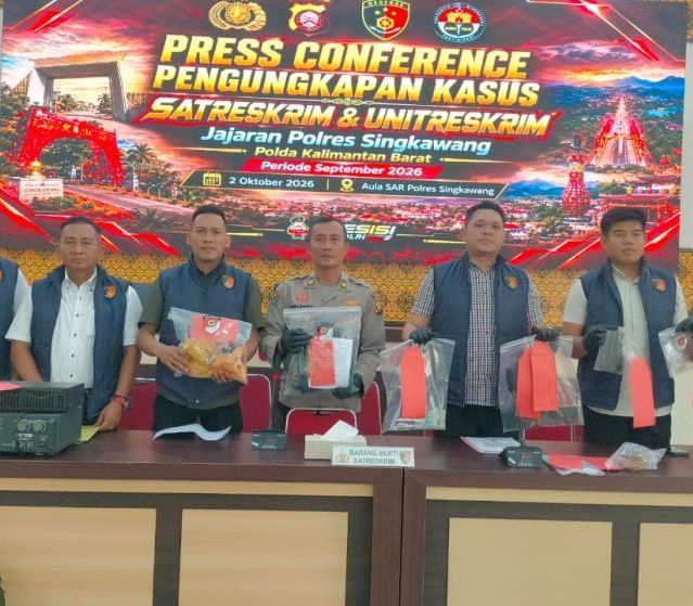 Polres Singkawang Ungkap 11 Perkara Pidana Selama September 2026