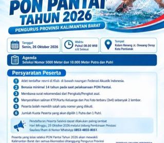 Heri Saman Pacu Kebangkitan Akuatik Kalbar, Seleksi PON Pantai dan Porprov XIV Tahun 2026 Jadi Prioritas